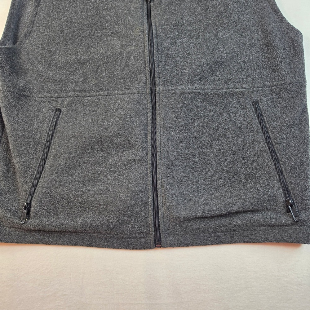 Columbia Steens Mountain Vest Mens Large Charcoal Gray Fleece Full Zip Mock Neck - Picture 4 of 11